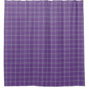 Paars Grijs Tartan Schotse Ruit Badgordijn Douchegordijn