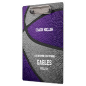 paars grijs team kleuren basketbalcoach klembord (Links)