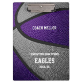 paars grijs team kleuren basketbalcoach klembord (Voorkant)