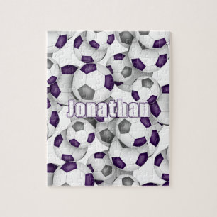 paars grijs team kleuren jongens voetbal legpuzzel