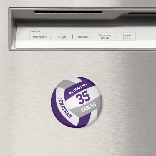 paars grijs volleybal met teamnaam magneet (Insitu (Vaatwasser))