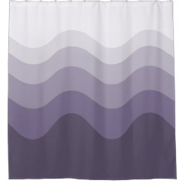 Paars grijs Wavey Stripe Modern Shower Curtain Douchegordijn
