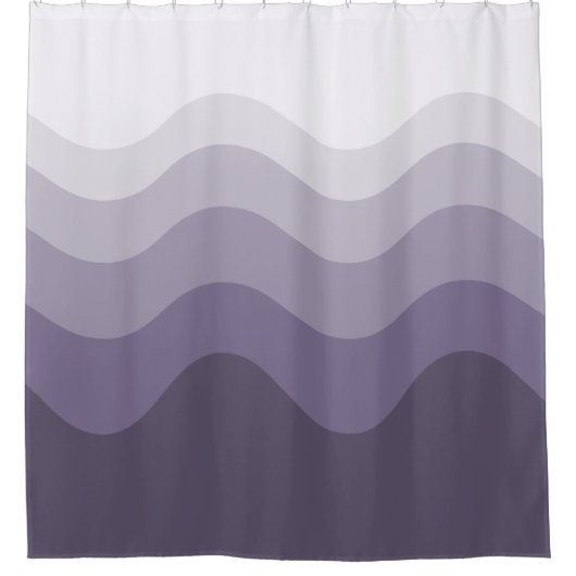 Paars grijs Wavey Stripe Modern Shower Curtain Douchegordijn (Voorkant)