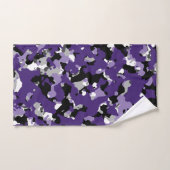 Paars Grijs Zwart Wit Camouflage Camo Print Bad Handdoek (Handdoek)