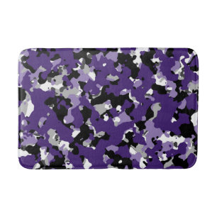 Paars Grijs Zwart Wit Camouflage Camo Print Badmat