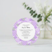 Paars Grijze Dahlia Ronde VRIJGEZELLENFEEST INVITE Kaart (Staand voorkant)