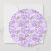 Paars Grijze Dahlia Ronde VRIJGEZELLENFEEST INVITE Kaart (Achterkant)