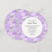 Paars Grijze Dahlia Ronde VRIJGEZELLENFEEST INVITE Kaart (Voorkant / Achterkant)