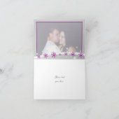 Paars grijze sneeuwvlok trouw Dank je foto Bedankkaart (Binnen)