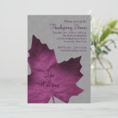 Paars & grijze Thanksgiving Binnenkomst Kaart (Staand voorkant)