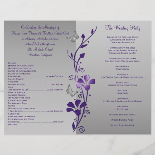 Paars grijze vlinderbloemprogramma (Achterkant)