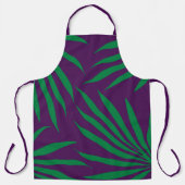 paars Groen Bladeren Tribisch Patroon Afrika Patro Schort (Voorkant)