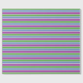 Paars Groen Blauw Gestreept Cadeaupapier (Vlak)
