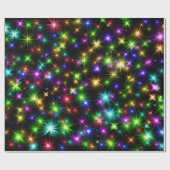 Paars, groen, blauw, sterren Kerstmis Cadeaupapier (Vlak)
