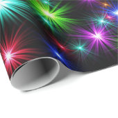 Paars, groen, blauw, sterren Kerstmis Cadeaupapier (Rol Hoek)