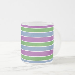 Paars Groen Blauw Striped Matglas Koffiemok
