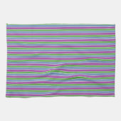 Paars Groen Blauw Striped Theedoek (Horizontaal)