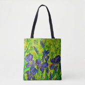 Paars & Groen Canvas tas Irissen (Voorkant)