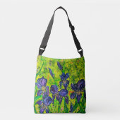 Paars & Groen Canvas tas Irissen (Voorkant)