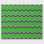 Paars Groen Chevron Zigzag Design Cadeaupapier (Vlak)