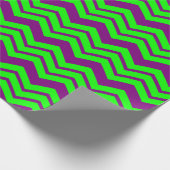 Paars Groen Chevron Zigzag Design Cadeaupapier (Hoek)