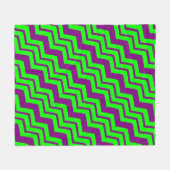 Paars Groen Chevron Zigzag Design Fleece Deken (Voorkant (Horizontaal))
