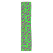 Paars Groen Chevron Zigzag Design Korte Tafelloper (Voorkant)