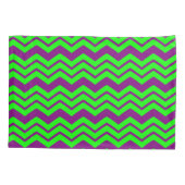 Paars Groen Chevron Zigzag Design  Kussensloop (Achterkant)