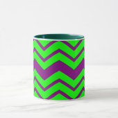 Paars Groen Chevron Zigzag Design Mok (Midden)