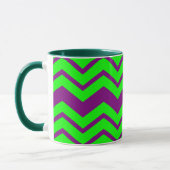Paars Groen Chevron Zigzag Design Mok (Links)
