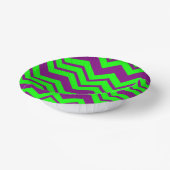 Paars Groen Chevron Zigzag Design Papieren Kommen (Gebogen)