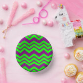 Paars Groen Chevron Zigzag Design Papieren Kommen (Feest)