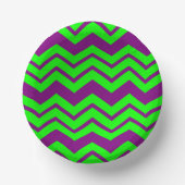 Paars Groen Chevron Zigzag Design Papieren Kommen (Voorkant)
