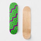 Paars Groen Chevron Zigzag Design Persoonlijk Skateboard (Voorkant)