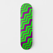 Paars Groen Chevron Zigzag Design Persoonlijk Skateboard (Voorkant)