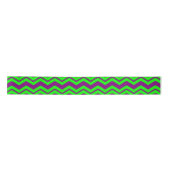 Paars Groen Chevron Zigzag Design Satijnen Lint (Voorkant)