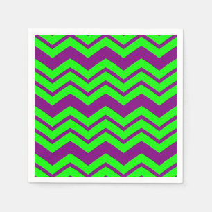 Paars Groen Chevron Zigzag Design  Servet