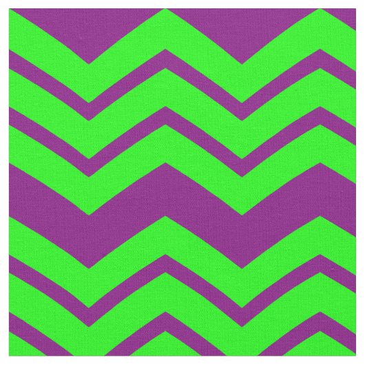 Paars Groen Chevron Zigzag Design  Stof (Close Up)