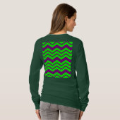 Paars Groen Chevron Zigzag Design T-shirt (Achterkant volledig)