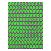 Paars Groen Chevron Zigzag Design  Tafelkleed (Voorkant)