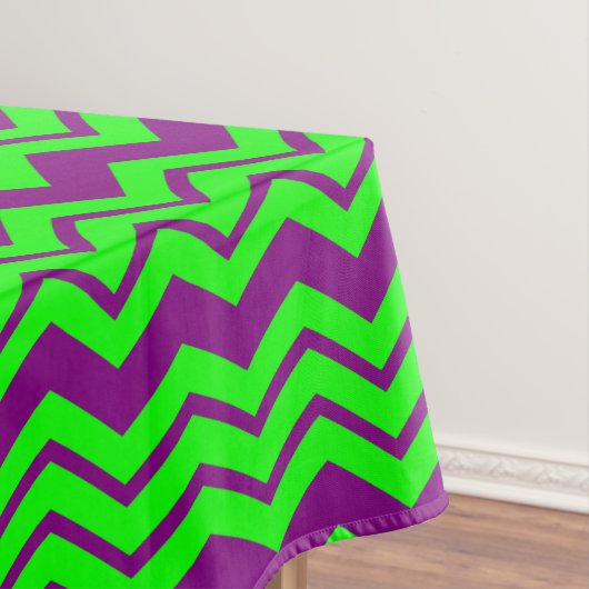 Paars Groen Chevron Zigzag Design  Tafelkleed (Voorbeeld)