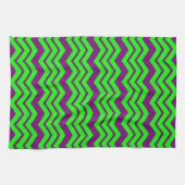 Paars Groen Chevron Zigzag Design  Theedoek (Horizontaal)