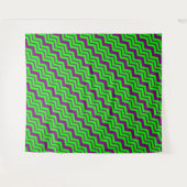 Paars Groen Chevron Zigzag Design Wandkleed (Voorkant (horizontaal))