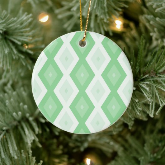Paars groen diamantpatroon keramisch ornament (Boom)