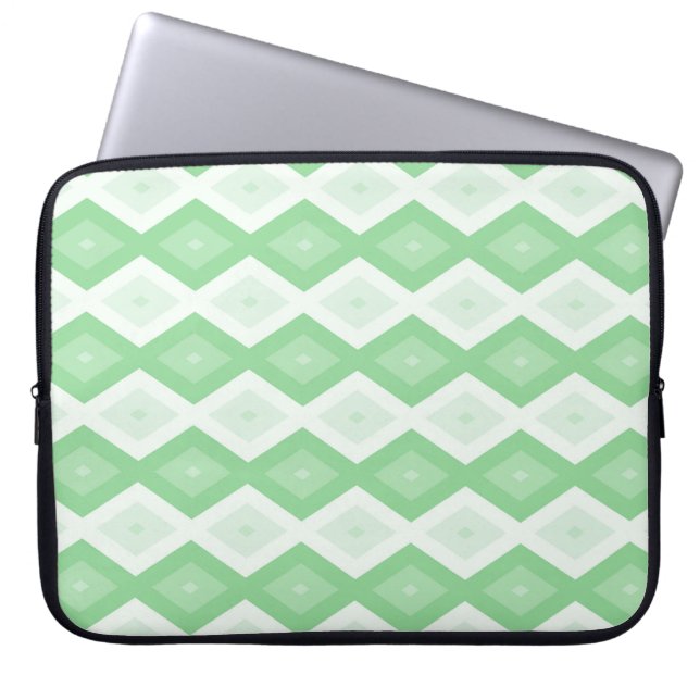 Paars groen diamantpatroon laptop sleeve (Voorkant)