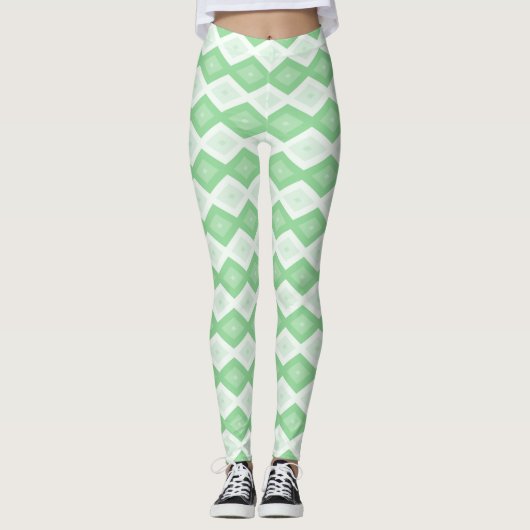Paars groen diamantpatroon leggings (Voorkant)
