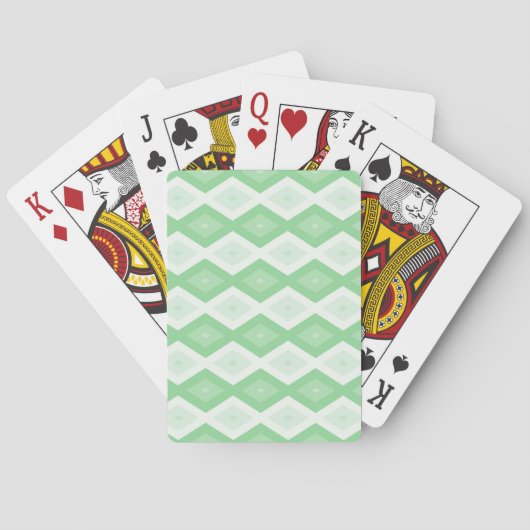Paars groen diamantpatroon pokerkaarten (Achterkant)