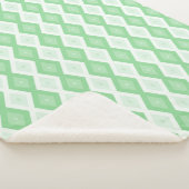 Paars groen diamantpatroon sherpa deken (3/4)