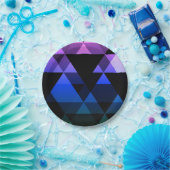 Paars, groen en blauw driehoeksontwerp papieren bordje (Feest)