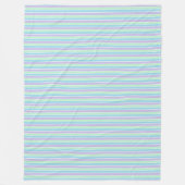 Paars groen en blauw pastel gestreept fleece deken (Voorkant)